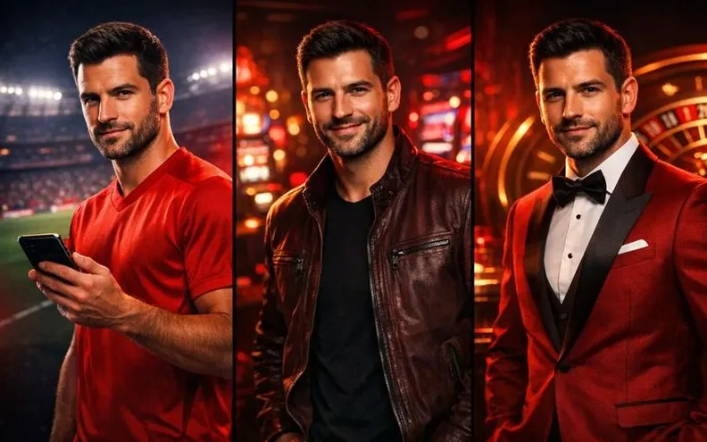 Powerbet scommesse sportive - personaggio in maglia rossa su sfondo stadio